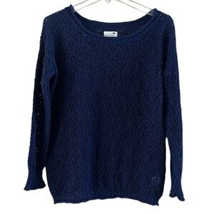 L.A. Hearts Sweater Blue Open Weave Navy Size M/L Long Sleeves Crew Neck